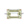 Lemon Quartz Octagon Cut Ring with Diamonds(0.19 ct.tw)