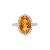 Citrine Oval Cut Ring with Diamonds(0.12 ct.tw)