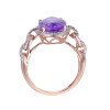 Pink Amethyst Oval Cut Ring with Diamonds(0.38 ct.tw)