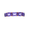 Amethyst Octagon Cut Ring with Diamonds(0.30 ct.tw)