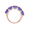 Amethyst Octagon Cut Ring with Diamonds(0.30 ct.tw)