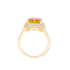 Citrine Octagon Cut Ring with Diamonds(0.04 ct.tw)