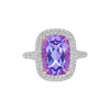 Pink Amethyst Cushion Cut Ring with Diamonds(0.58 ct.tw)