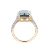 Green Amethyst Octagon Cut Ring with Diamonds(0.21 ct.tw)