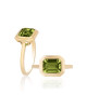 Peridot Emerald Cut Bezel Set Ring (2.65 cts)