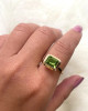 Peridot Emerald Cut Bezel Set Ring (2.65 cts)