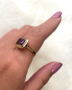 Garnet Emerald Cut Bezel Set Ring (3.00 cts)