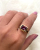 Garnet Emerald Cut Bezel Set Ring (3.00 cts)