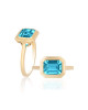 Blue Topaz Emerald Cut Bezel Set Ring (2.00 cts)