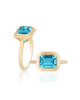 Blue Topaz Emerald Cut Bezel Set Ring (2.00 cts)