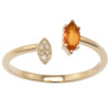 14K Yellow Gold Fire Opal and White Topaz Ring