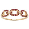 14K Yellow Gold Ruby and White Topaz Link Ring