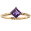 14K Yellow Gold Amethyst Midi Ring