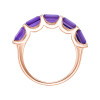18K Yellow Gold Amethyst with 1/20 ct.tw. Diamond Ring