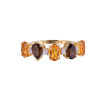 18K Yellow Gold Pear Smoky Quartz & Citrine with 1/10 ct.tw. Diamond Ring