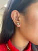 Rock Crystal Round Stud With Black Enamel