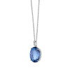 London Blue Topaz Oval Cut Pendant with Diamonds(0.07 ct.tw)