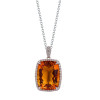 Madeira Citrine Cushion Cut Pendant with Diamonds(0.19 ct.tw)