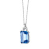 Swiss Blue Topaz Octagon Cut Pendant with Diamonds(0.10 ct.tw)