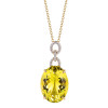 Lemon Quartz Oval Cut Pendant with Diamonds(0.08 ct.tw)