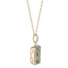 Green Amethyst Octagon Cut Pendant with Diamonds(0.06 ct.tw)