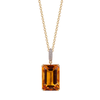 Madeira Citrine Octagon Cut Pendant with Diamonds(0.06 ct.tw)