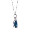 London Blue Topaz Cushion Cut Pendant with Diamonds(0.04 ct.tw)
