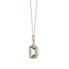 Lemon Quartz Octagon Cut Pendant with Diamonds(0.05 ct.tw)
