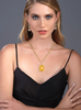 large Bezel Set Citrine Cushion Cut Pendant
