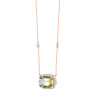 Lemon Quartz Cushion Cut Necklace with Diamonds(0.33 ct.tw)