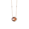 Madeira Citrine Oval Cut Necklace with Diamonds(0.36 ct.tw)