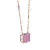 Rose Quartz Octagon Cut Necklace with Diamonds(0.28 ct.tw)