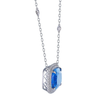 Swiss Blue Topaz Cushion Cut Necklace with Diamonds(0.23 ct.tw)
