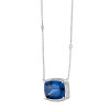 London Blue Topaz Cushion Cut Necklace with Diamonds(0.27 ct.tw)