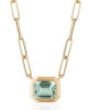 Prasiolite Emerald Cut East-West Necklace