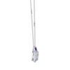 18K White Gold Cushion Cut Green Amethyst with 1/4 ct.tw. Diamond Necklace