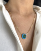 Emerald Cabochon Pendant With Turquoise Enamel