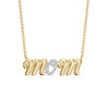 Lab Grown 0.05 Ct Diamond "Mom" Pendant Necklace