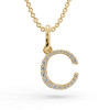 Lab Grown 0.10 Carat Diamond Initial “C” Pendant Necklace