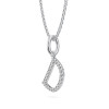 Lab-Grown 0.10 Ct Round Diamond Letter "D" Pendant
