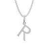 Lab-Grown 0.10 Ct Round Diamond Letter "R" Pendant