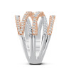 Lab Grown 0.99 Ct Baguette & Round Diamond Cross Over Ring