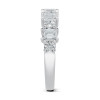 Lab Grown 1.53 Ct Emerald & Round Diamond Anniversary Band Ring