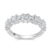 Lab Grown 1.53 Ct Emerald & Round Diamond Anniversary Band Ring