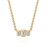 Lab Grown 0.07Carat Baguette Diamond Bar Pendant Necklace