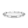 14K White Gold Lab Grown Diamond Paperclip Bracelet (1.13 ct.tw)
