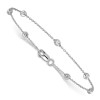 White Gold Rolo Chain Lab-Grown Diamond Station Bracelet (0.45 ct.tw.)