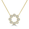 14k Gold Natural Diamond Circle Halo Necklace (0.51 ct.wt)