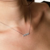 14k White Gold Natural Diamond Bar Necklace (0.22 ct.wt)