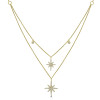 14k Gold Natural Diamond Double Strand Starburst Necklace (0.34 ct.wt)